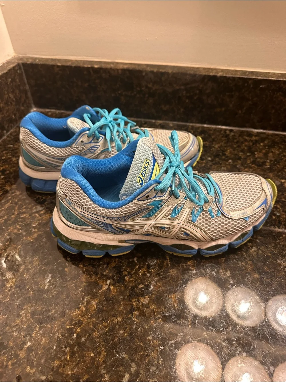 ASICS Gray and Blue Women's Athletic Running Shoes